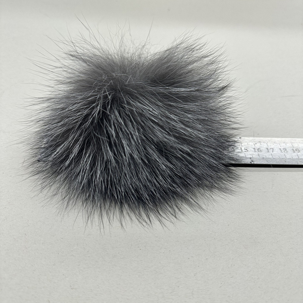 Помпон из натурального меха блюфрост 15-16 см Серый Харьков - изображение 3