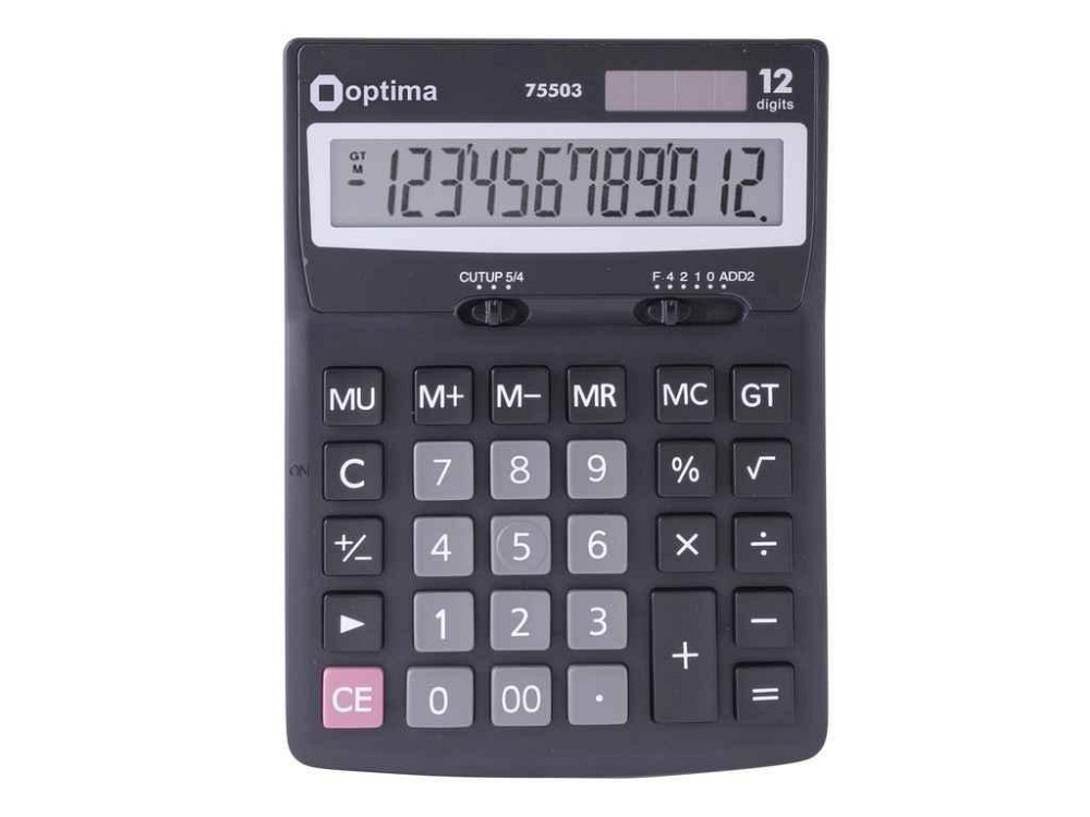 Калькулятор настольный, 12 разрядов, 170*122*32 мм O75503 ТМ OPTIMA Киев - изображение 1