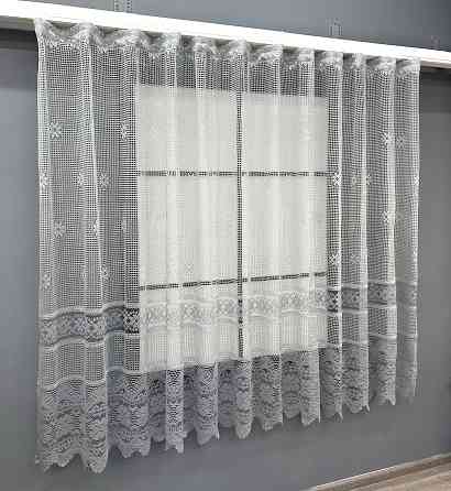 Тюль сетка VR-Textil Juli № 1716т Арка на кухню цвет серый 400х160 см (53-0036) Киев