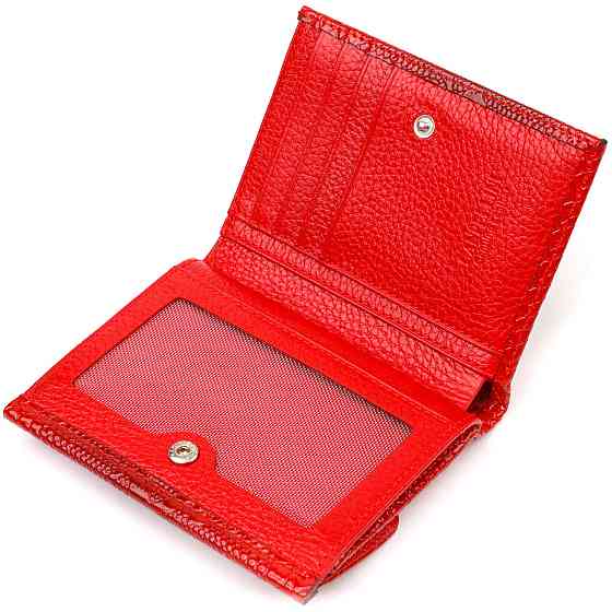 Лакований гаманець для жінок середнього розміру з натуральної шкіри з тисненням під рептилію CANPELLINI 21816 Червоний Київ