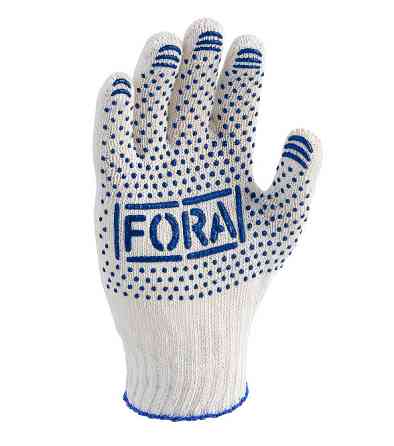 Doloni рукавички захисні трикотажні з ПВХ малюнком, розмір 10, Fora 15000 Рівне