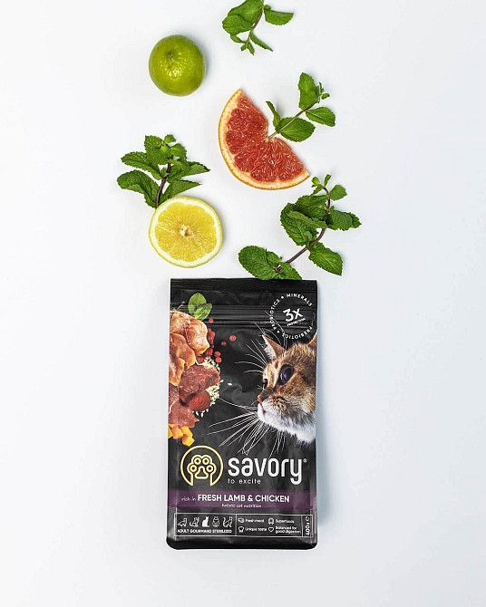 Сухий корм Сейворі Savory Adult Cat Steril Fresh Lamb & Chicken, 2 кг Вінниця - фото 4