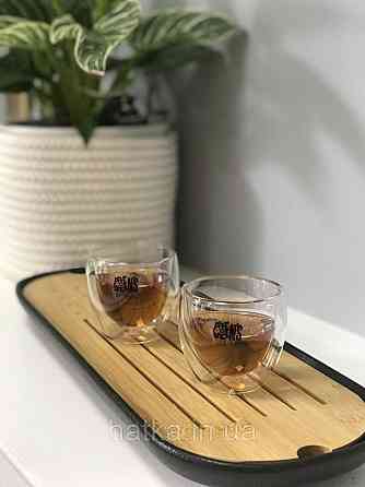 Набір чашок 2 шт "Bona" 100 мл із подвійними стінками боросилікатне для еспресо Київ