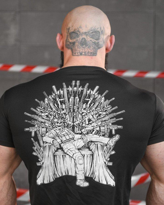 Тактическая потоотводящая футболка SABUR трон черная НП5192 Одесса - изображение 4