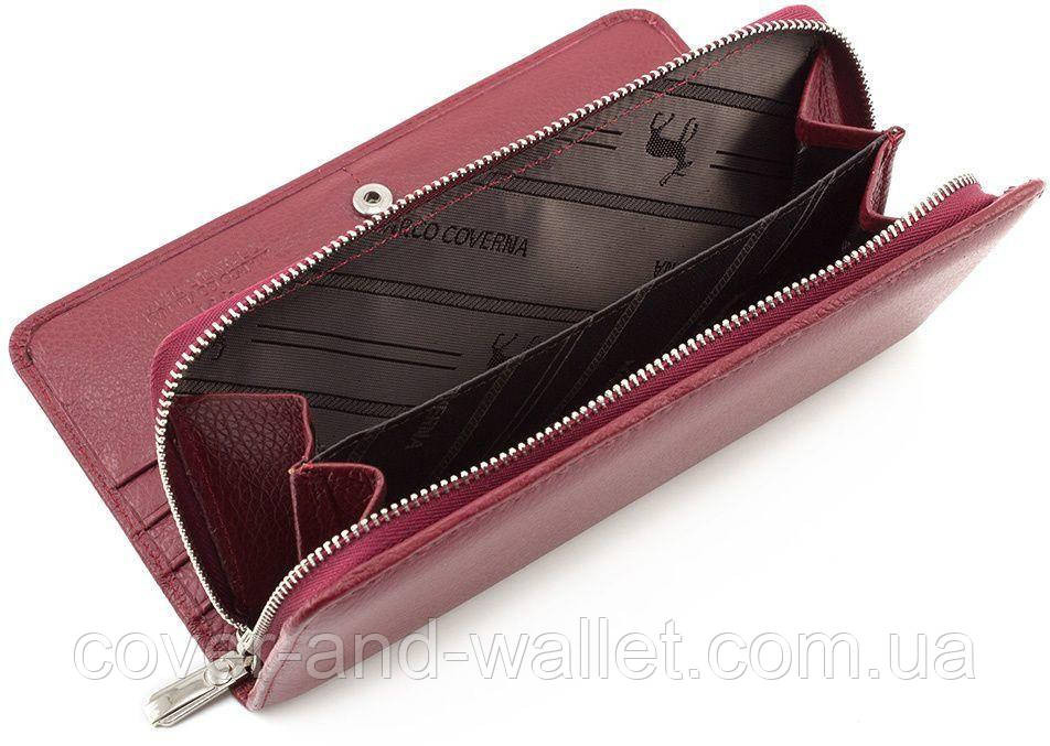 Бордовый женский кошелек клатч на с визитницею Marco Coverna MC 6056 Киев - изображение 5