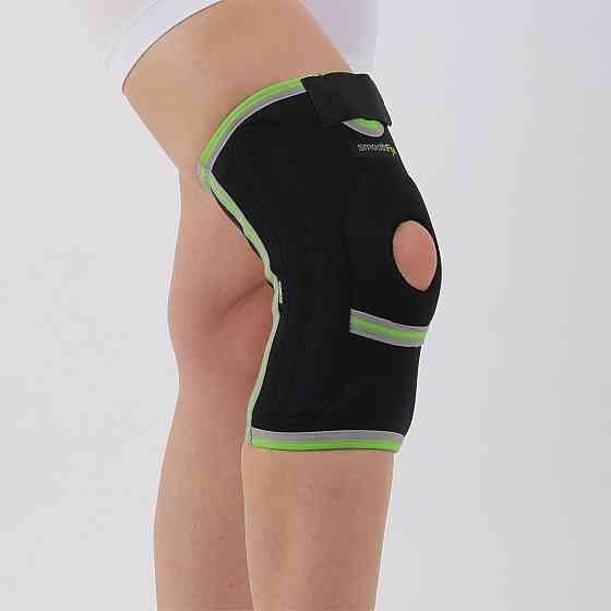 Бандаж на колено неопреновый с ребрами жесткости, наколенник с открытой чашечкой (короткий) Размер S Каменец-Подольский