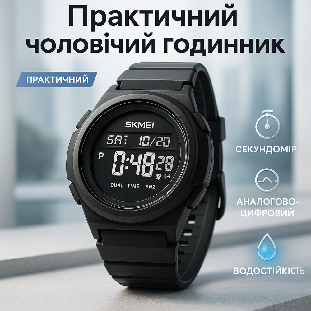 Бюджетные спортивные часы SKMEI, Часы рыбака охотника, Часы спортивные скмей Оригинальные мужские PJ-67 Львов - изображение 4