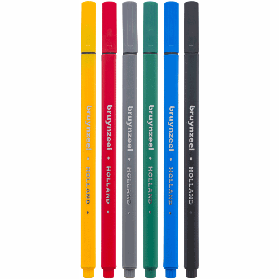 Набір лінерів FINELINER Basic 6кол Bruynzeel Київ - фото 2