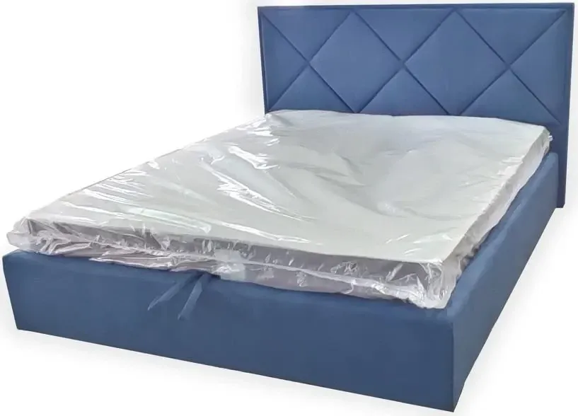 Ліжко BNB Двоспальне Pallada Premium 160 х 200 см Simple З додатковою металевою цільнозварною рамою Синій Київ - фото 3