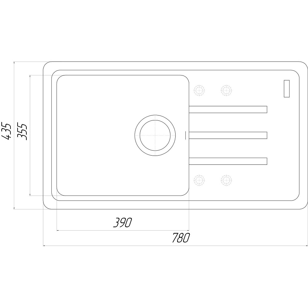 Гранітна мийка Globus Lux LUGANO мигдаль 780х435мм-А0008 Тернопіль - фото 5