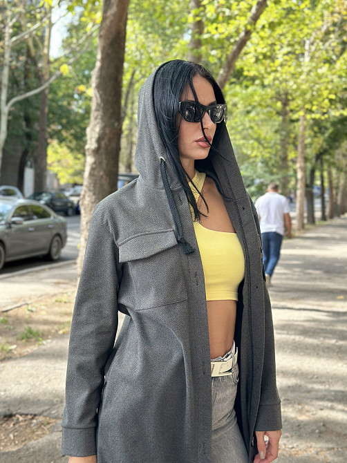 Жіночий кашеміровий кардіган з капюшоном "Dila" оптом | Батал 50-52, Чорний Київ - фото 5