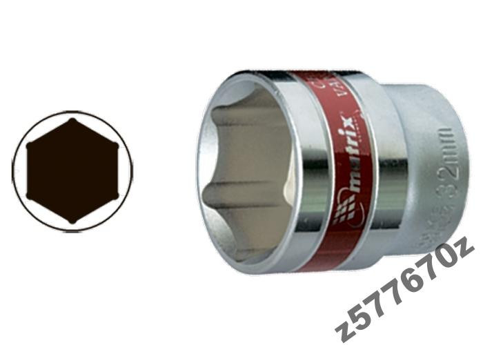 Головка торцева, 22 мм, 6-гранна під квадрат 1/2 Полтава - фото 1