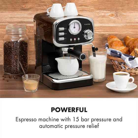 Еспресо-машина Espressionata Gusto 1100 Вт, тиск 15 барів, чорний, чорний (Німеччина, читати опис) Рівне