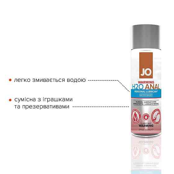 Анальная смазка JO ANAL H2O — WARMING (60 мл) разогревающая, на водной основе Sex Aura Киев