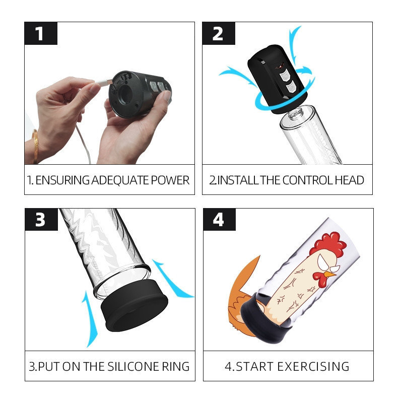 Автоматична вакуумна помпа із зарядкою від USB CANWIN Penis Pump - P402AU Sex Aura Київ - фото 8