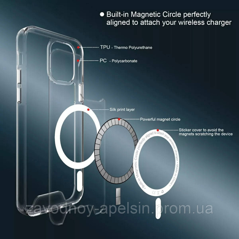 Iphone 13 Pro Max Прозорий чохол Space MagSafe (TPU+PC) Одесса - изображение 2