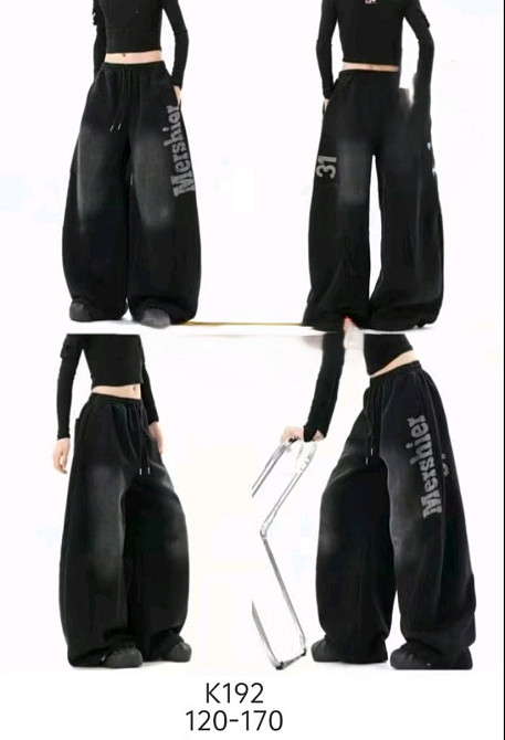 Теплые широкие спортивные штаны  для девочки подростка на 8,9,10,11,12 лет Николаев - изображение 1