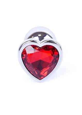 Анальна пробка - Jewellery Silver Heart Plug Red Sex Aura Київ