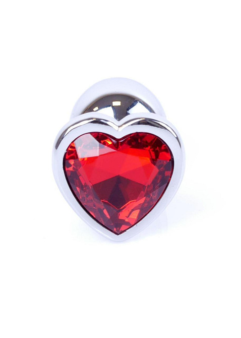 Анальна пробка - Jewellery Silver Heart Plug Red Sex Aura Київ - фото 2