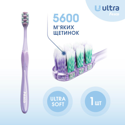 Зубная щетка Fesco Ultra Multi Brush Soft Фиолетовая (4820204702106) Винница - изображение 3