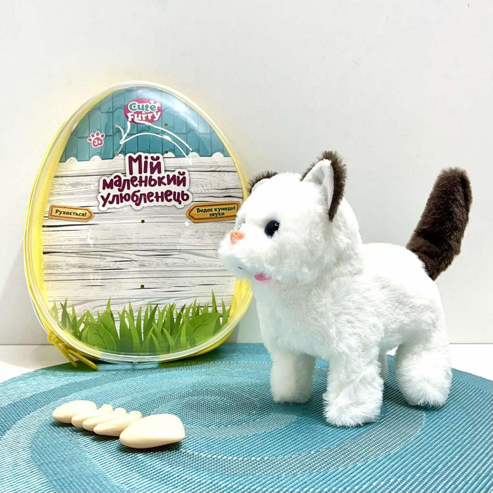 Кошеня інтерактивне ходить видає звуки ворушить хвостиком в рюкзаку Білий з чорним (777-23C) Чернігів - фото 5