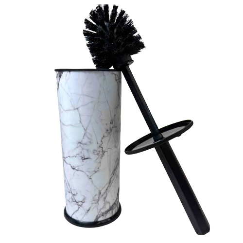 Йоржик для унітазу високий з підставкою з малюнком білий мармур ELIF Житомир - изображение 1