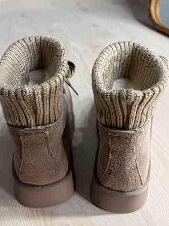 Уггі жіночі Hengji 007-3 замшеві шнурівка зі шкарпеткою бежеві, 40, 25 см Київ