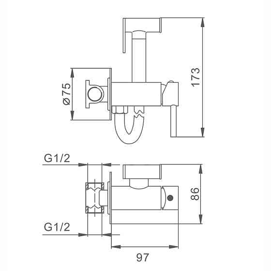 Змішувач гігієнічний Globus Lux LAZER Pro GLPR-0-106MIX Луцк