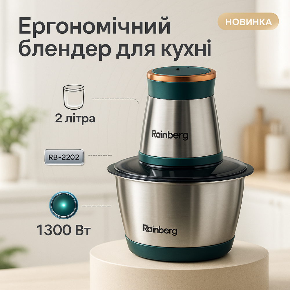 Високопотужний блендер, Блендер для приготування соусів і паст Кухонний комбайн з чашею RV-19 Львів - фото 9