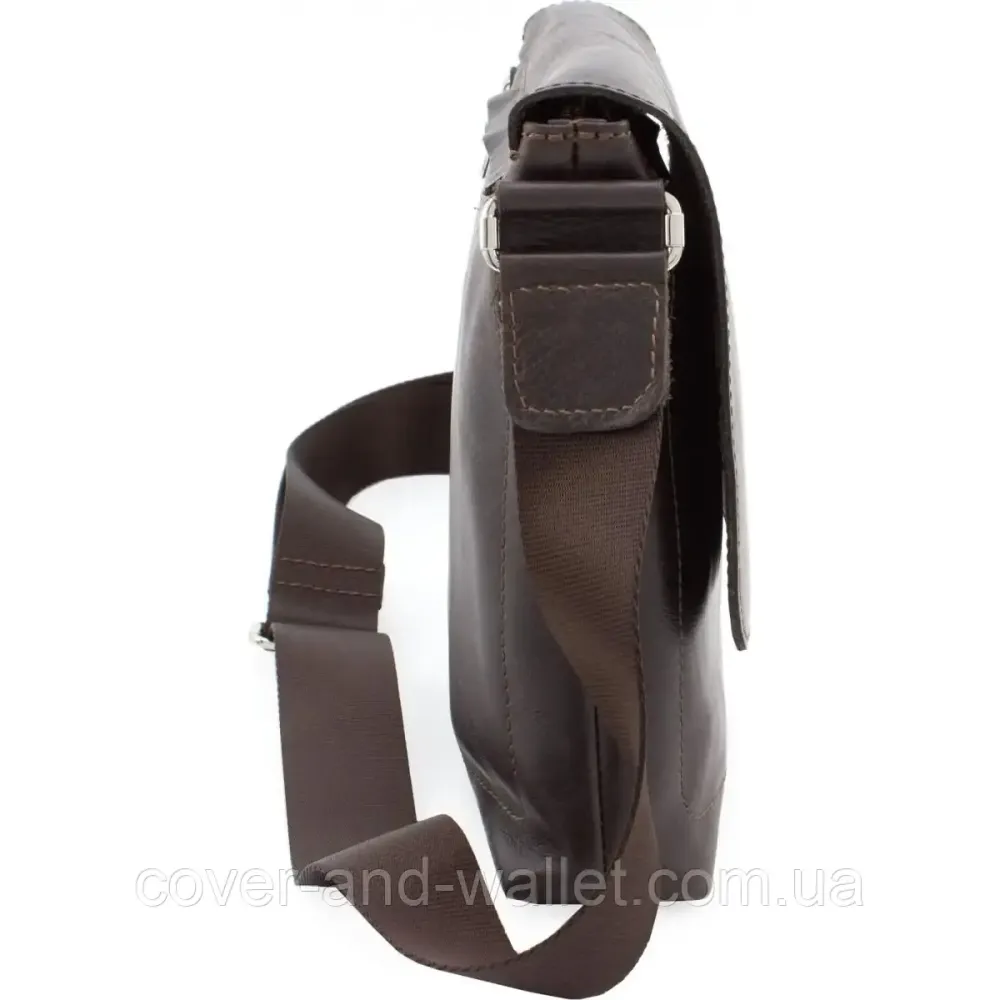Кожаная мужская наплечная сумка на магнитах ручной роботы Grande Pelle 754620 Киев - изображение 3
