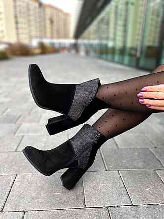 Nivelle Черевики жіночі NIVELLE чорні натуральна замша каблук 9см размеры 35р.36р.37р.38р. (361 Коломия