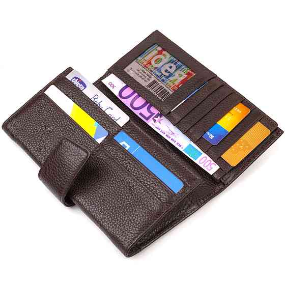 Вместительное вертикальное мужское портмоне из натуральной кожи с тиснением под крокодила CANPELLINI 21837 Коричневое Киев