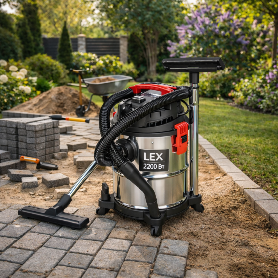 Пилосос будівельний  LEX LXVC25L для чищення сухих і вологих поверхонь,Промисловий пилосос 25 л Львів