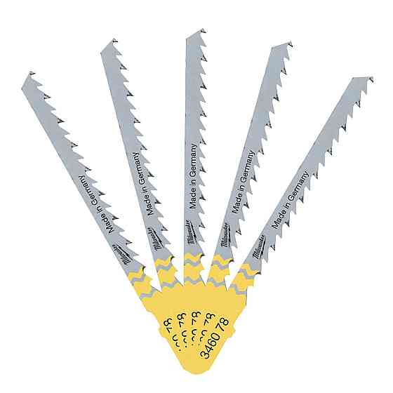 Полотна для лобзика T244D MILWAUKEE, 75мм/ крок зуба 4,0мм, (5шт), (фігурний різ, деревина) Одеса