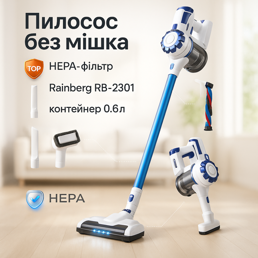 Вертикальный пылесос для уборки дома, Легкий ручной пылесос для дома Удобный ручной без мешка QG-47 Львов - изображение 9