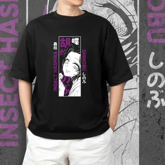 Футболка для подростка мальчика с принтом Клинок, рассекающий демонов Шинобу Кочо Размер 160 Anime10406 Днепр