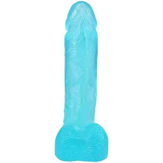 Фаллоимитатор Doc Johnson Crystal Jellies - 8 Inch Realistic Cock with Balls- Teal Sex Aura Киев
