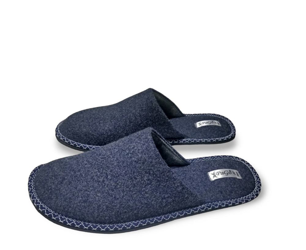 Хатні капці чоловічі із закритим носком сині Одесса - изображение 4