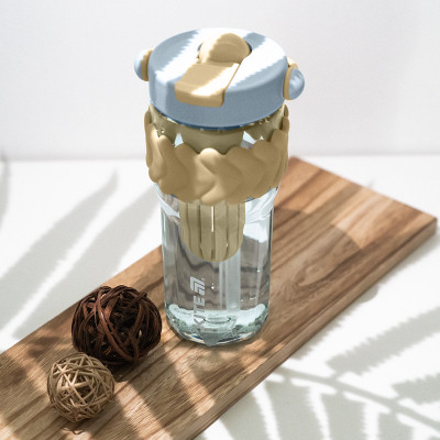 Пляшка для води Kite 900 мл бежево-блакитний (K25-1231-1) Вінниця - фото 9