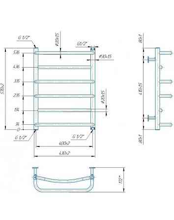 Водяной полотенцесушитель Mario INOX Люкс 570х430/400 Киев