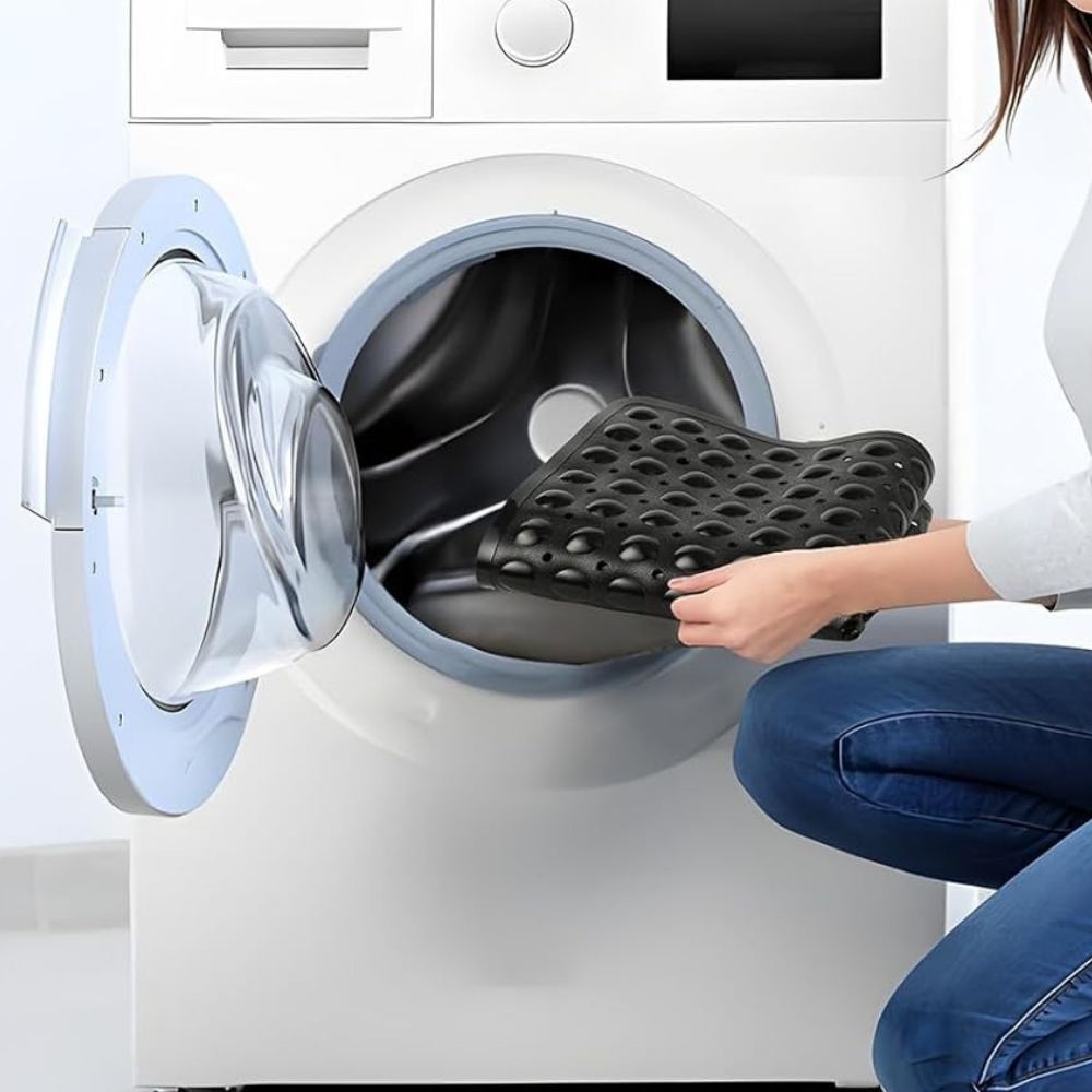 Коврик для ванной комнаты и душа, силиконовый, антискользящий Bathlux 53х53 см на присосках,чёрный Каменец-Подольский - изображение 5