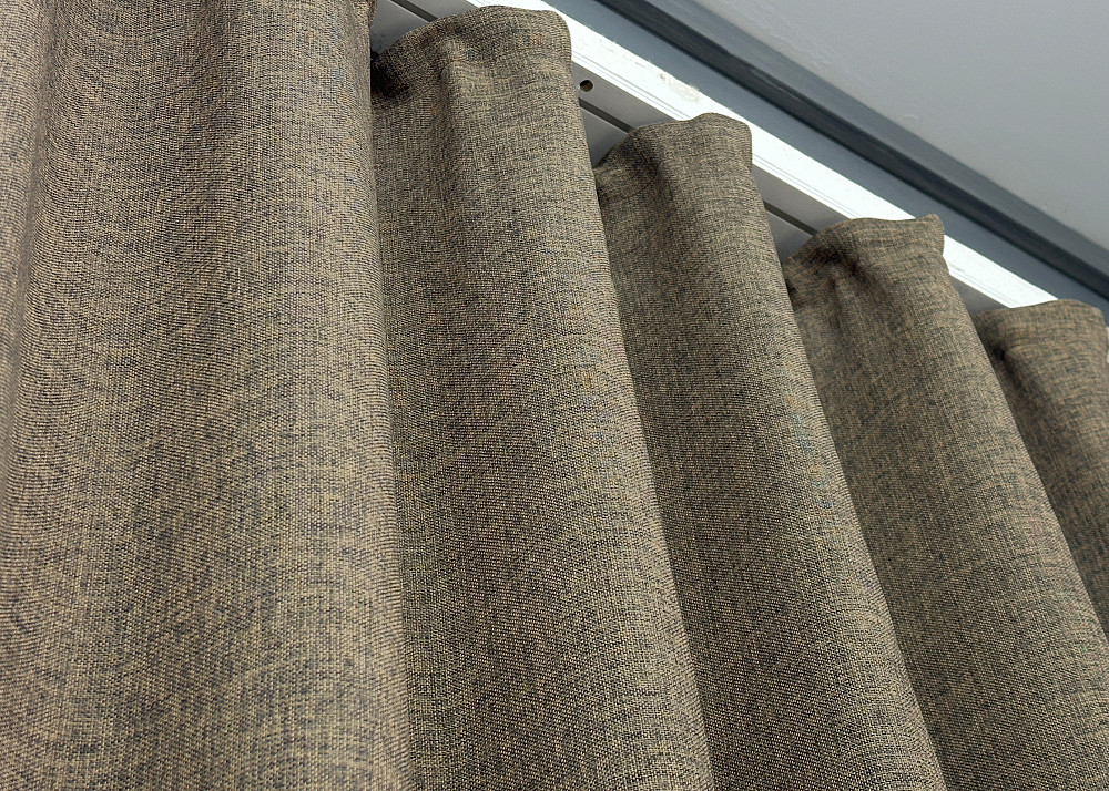 Комплект коротких штор VR-Textil Льон Мішковина № 1770ш Какао 130х170см 2 шт (35-0376) Київ - фото 7