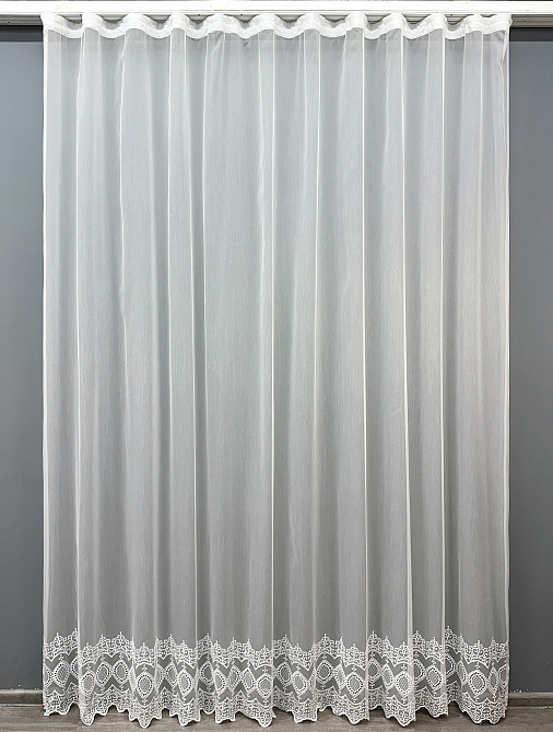 Тюль бамбук с вышивкой и люрексом цвет белый 1817т Киев - изображение 7