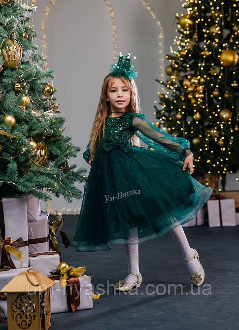 Зелене дитяче пишне плаття Ялинка Кривий Ріг - фото 3