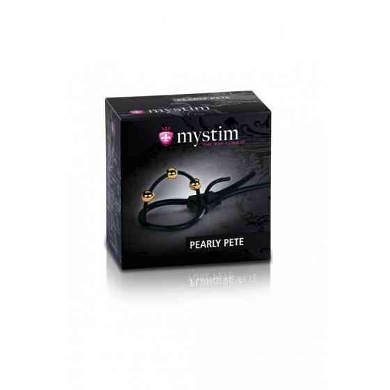Лассо на пенис для электростимуляции Mystim Pearly Pete, черный Sex Aura Киев