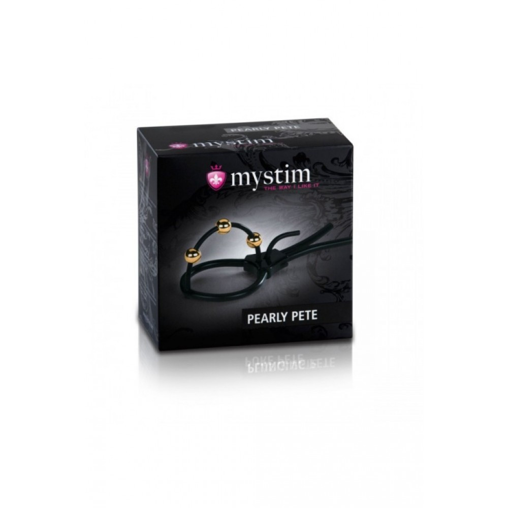 Лассо на пенис для электростимуляции Mystim Pearly Pete, черный Sex Aura Киев - изображение 3