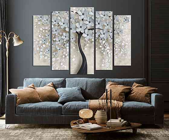 Модульна картина у вітальню/спальню Дерево сакураLM007_5 90х132 см Київ