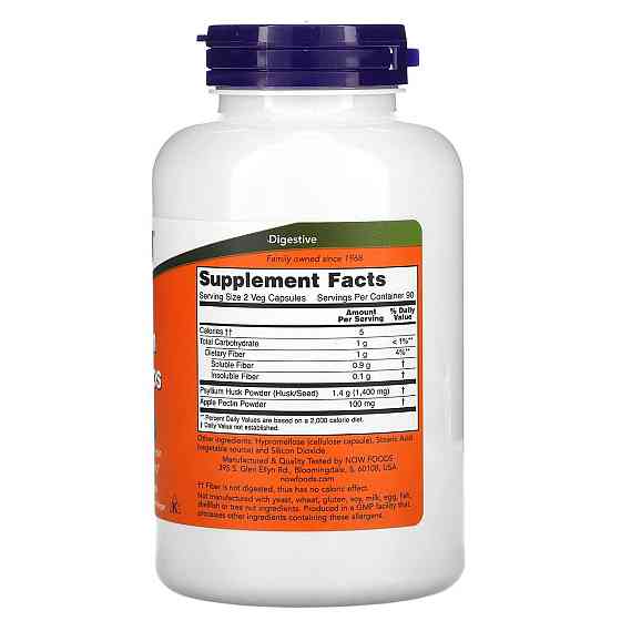 Подорожник псиліум Now Foods Psyllium Husk 700 мг 180 вег капсул Київ