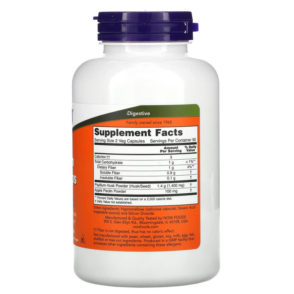 Подорожник псилиум Now Foods Psyllium Husk 700 мг 180 вег капсул Киев - изображение 2