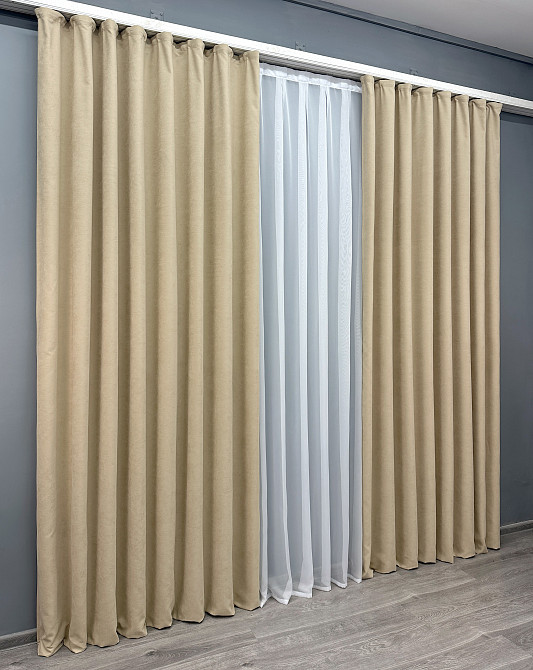 Комплект готових штор VR-Textil Мікровелюр SPARTA № 1192ш Бежевий 150х290 см 2 шт (33-0020 Київ - фото 12